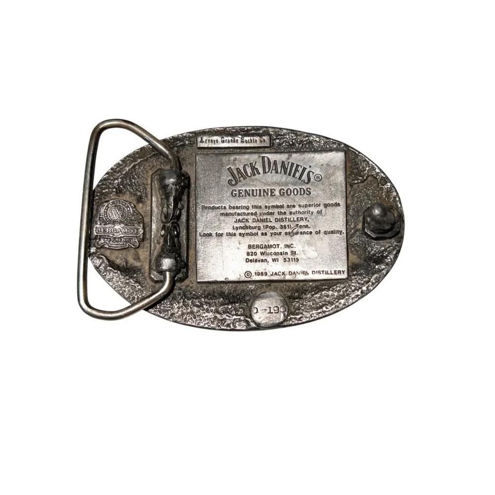 Vintage 1989 Jack‎ Daniels Silver Belt Buckle Bergamot Buckle Co.